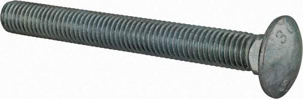 Value Collection - 1/2-13 UNC 4-1/2" Length Under Head, Standard Square Neck, Carriage Bolt - Grade 2 Steel, Zinc-Plated Finish - USA Tool & Supply