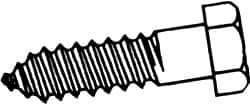 Value Collection - 1/2" Screw, 16" Length Under Head, Steel, Hex Head Lag Screw - Zinc Plated, Grade 2 - USA Tool & Supply