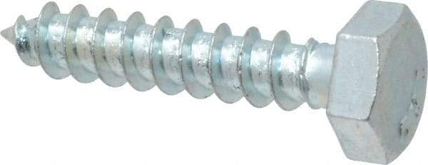 Value Collection - 1/4" Screw, 1-1/4" Length Under Head, Steel, Hex Head Lag Screw - Zinc Plated, Grade 2 - USA Tool & Supply