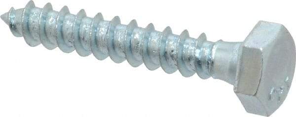 Value Collection - 1/4" Screw, 1-1/2" Length Under Head, Steel, Hex Head Lag Screw - Zinc Plated, Grade 2 - USA Tool & Supply