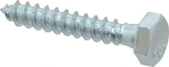 Value Collection - 1/4" Screw, 1-1/2" Length Under Head, Steel, Hex Head Lag Screw - Zinc Plated, Grade 2 - USA Tool & Supply