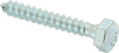 Value Collection - 1/4" Screw, 1-3/4" Length Under Head, Steel, Hex Head Lag Screw - Zinc Plated, Grade 2 - USA Tool & Supply