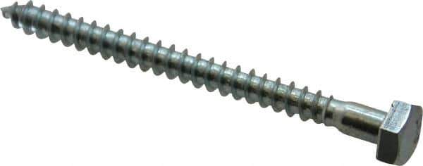 Value Collection - 1/4" Screw, 3" Length Under Head, Steel, Hex Head Lag Screw - Zinc Plated, Grade 2 - USA Tool & Supply