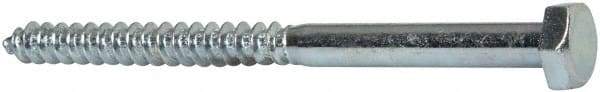 Value Collection - 1/4" Screw, 3-1/2" Length Under Head, Steel, Hex Head Lag Screw - Zinc Plated, Grade 2 - USA Tool & Supply