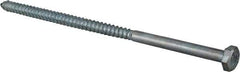 Value Collection - 1/4" Screw, 6" Length Under Head, Steel, Hex Head Lag Screw - Zinc Plated, Grade 2 - USA Tool & Supply