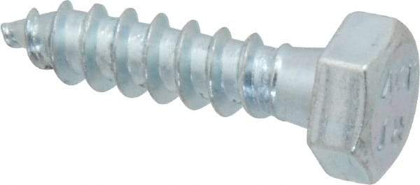Value Collection - 5/16" Screw, 1-1/4" Length Under Head, Steel, Hex Head Lag Screw - Zinc Plated, Grade 2 - USA Tool & Supply