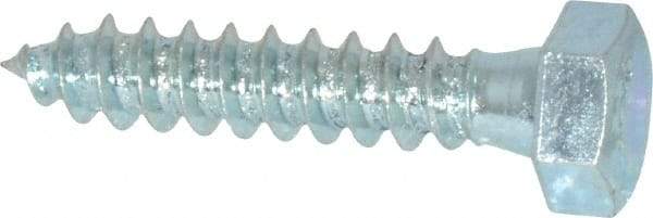 Value Collection - 5/16" Screw, 1-1/2" Length Under Head, Steel, Hex Head Lag Screw - Zinc Plated, Grade 2 - USA Tool & Supply