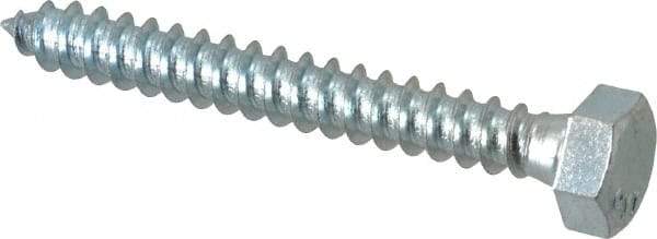 Value Collection - 5/16" Screw, 2-1/2" Length Under Head, Steel, Hex Head Lag Screw - Zinc Plated, Grade 2 - USA Tool & Supply