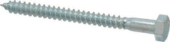 Value Collection - 5/16" Screw, 3-1/2" Length Under Head, Steel, Hex Head Lag Screw - Zinc Plated, Grade 2 - USA Tool & Supply