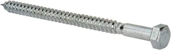 Value Collection - 5/16" Screw, 4-1/2" Length Under Head, Steel, Hex Head Lag Screw - Zinc Plated, Grade 2 - USA Tool & Supply