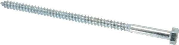 Value Collection - 5/16" Screw, 6" Length Under Head, Steel, Hex Head Lag Screw - Zinc Plated, Grade 2 - USA Tool & Supply