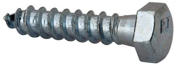 Value Collection - 3/8" Screw, 1-3/4" Length Under Head, Steel, Hex Head Lag Screw - Zinc Plated, Grade 2 - USA Tool & Supply