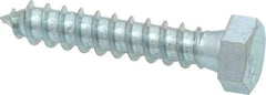 Value Collection - 3/8" Screw, 2" Length Under Head, Steel, Hex Head Lag Screw - Zinc Plated, Grade 2 - USA Tool & Supply