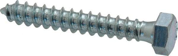 Value Collection - 3/8" Screw, 2-1/2" Length Under Head, Steel, Hex Head Lag Screw - Zinc Plated, Grade 2 - USA Tool & Supply