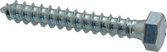 Value Collection - 3/8" Screw, 2-1/2" Length Under Head, Steel, Hex Head Lag Screw - Zinc Plated, Grade 2 - USA Tool & Supply
