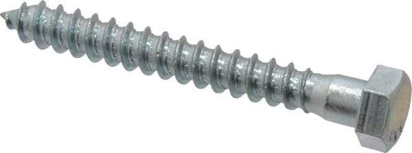 Value Collection - 3/8" Screw, 3" Length Under Head, Steel, Hex Head Lag Screw - Zinc Plated, Grade 2 - USA Tool & Supply
