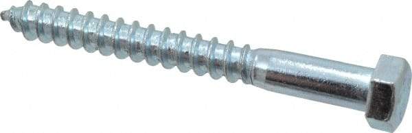 Value Collection - 3/8" Screw, 3-1/2" Length Under Head, Steel, Hex Head Lag Screw - Zinc Plated, Grade 2 - USA Tool & Supply