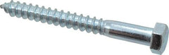 Value Collection - 3/8" Screw, 3-1/2" Length Under Head, Steel, Hex Head Lag Screw - Zinc Plated, Grade 2 - USA Tool & Supply