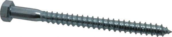 Value Collection - 3/8" Screw, 4-1/2" Length Under Head, Steel, Hex Head Lag Screw - Zinc Plated, Grade 2 - USA Tool & Supply
