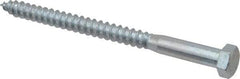 Value Collection - 3/8" Screw, 5" Length Under Head, Steel, Hex Head Lag Screw - Zinc Plated, Grade 2 - USA Tool & Supply