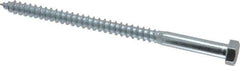 Value Collection - 3/8" Screw, 6" Length Under Head, Steel, Hex Head Lag Screw - Zinc Plated, Grade 2 - USA Tool & Supply