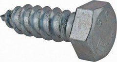Value Collection - 1/2" Screw, 1-1/2" Length Under Head, Steel, Hex Head Lag Screw - Zinc Plated, Grade 2 - USA Tool & Supply