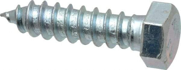Value Collection - 1/2" Screw, 2" Length Under Head, Steel, Hex Head Lag Screw - Zinc Plated, Grade 2 - USA Tool & Supply