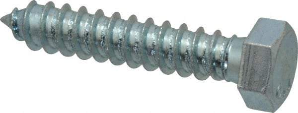 Value Collection - 1/2" Screw, 2-1/2" Length Under Head, Steel, Hex Head Lag Screw - Zinc Plated, Grade 2 - USA Tool & Supply