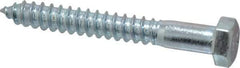 Value Collection - 1/2" Screw, 4" Length Under Head, Steel, Hex Head Lag Screw - Zinc Plated, Grade 2 - USA Tool & Supply
