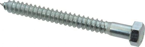Value Collection - 1/2" Screw, 5" Length Under Head, Steel, Hex Head Lag Screw - Zinc Plated, Grade 2 - USA Tool & Supply
