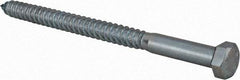 Value Collection - 1/2" Screw, 7" Length Under Head, Steel, Hex Head Lag Screw - Zinc Plated, Grade 2 - USA Tool & Supply