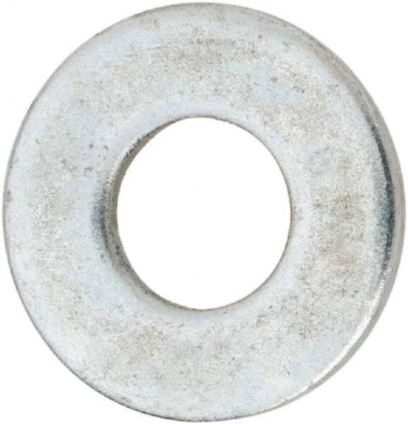 Value Collection - #10 Screw, Steel USS Flat Washer - 3/16" ID x 9/16" OD, 0.0469" Thick, Zinc-Plated Finish - USA Tool & Supply