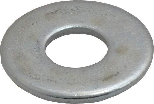 Value Collection - 7/16" Screw, Steel USS Flat Washer - 1/2" ID x 1-1/4" OD, 0.0781" Thick, Zinc-Plated Finish - USA Tool & Supply