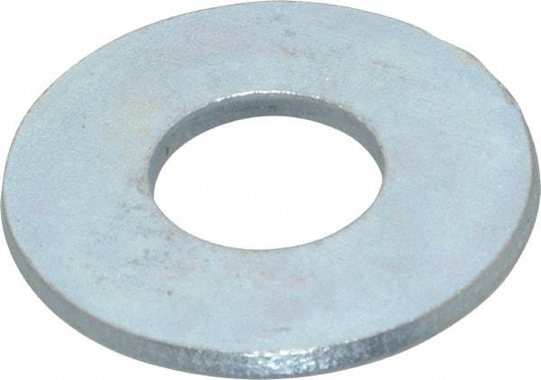 Value Collection - 1" Screw, Steel USS Flat Washer - 1-1/16" ID x 2-1/2" OD, 0.1719" Thick, Zinc-Plated Finish - USA Tool & Supply