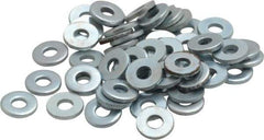 Value Collection - #6 Screw, Steel SAE Flat Washer - 5/32" ID x 3/8" OD, 0.036" Thick, Zinc-Plated Finish - USA Tool & Supply
