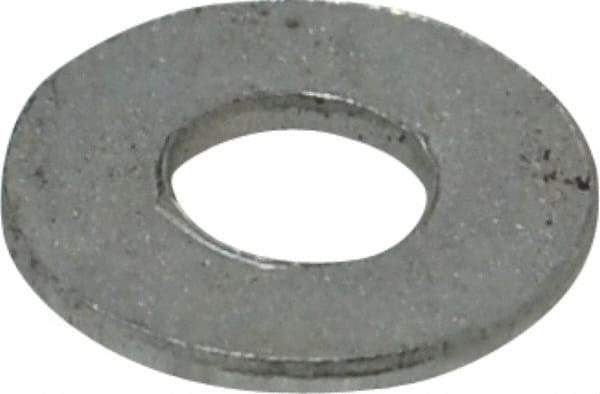 Value Collection - #10 Screw, Steel SAE Flat Washer - 7/32" ID x 1/2" OD, 3/64" Thick, Zinc-Plated Finish - USA Tool & Supply