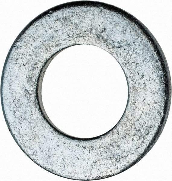 Value Collection - 9/16" Screw, Steel SAE Flat Washer - 19/32" ID x 1-3/16" OD, 3/32" Thick, Zinc-Plated Finish - USA Tool & Supply