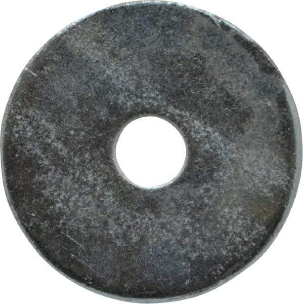 Value Collection - 1/4" Screw, Steel Fender Flat Washer - 1/4" ID x 1-1/4" OD, 0.049" Thick, Zinc-Plated Finish - USA Tool & Supply