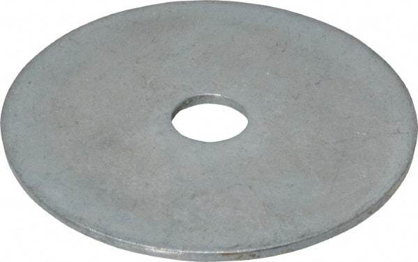 Value Collection - 1/4" Screw, Steel Fender Flat Washer - 1/4" ID x 1-1/2" OD, 0.049" Thick, Zinc-Plated Finish - USA Tool & Supply