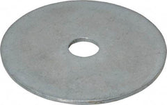 Value Collection - 1/4" Screw, Steel Fender Flat Washer - 1/4" ID x 1-1/2" OD, 0.049" Thick, Zinc-Plated Finish - USA Tool & Supply