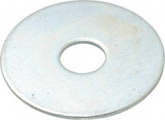 Value Collection - 3/8" Screw, Steel Fender Flat Washer - 3/8" ID x 1-1/2" OD, 0.049" Thick, Zinc-Plated Finish - USA Tool & Supply