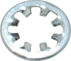 Value Collection - #8 Screw, 0.176" ID, Steel Internal Tooth Lock Washer - 0.34" OD, Zinc-Plated, Grade 2 - USA Tool & Supply