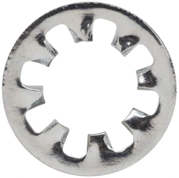 Value Collection - #10 Screw, 0.204" ID, Steel Internal Tooth Lock Washer - 0.381" OD, Zinc-Plated, Grade 2 - USA Tool & Supply