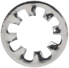 Value Collection - #10 Screw, 0.204" ID, Steel Internal Tooth Lock Washer - 0.381" OD, Zinc-Plated, Grade 2 - USA Tool & Supply