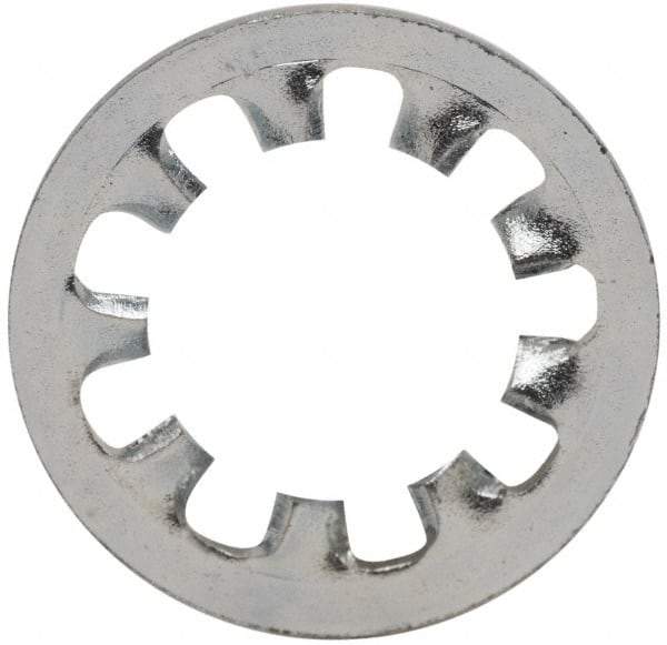 Value Collection - 1/4" Screw, 0.267" ID, Steel Internal Tooth Lock Washer - 0.478" OD, Zinc-Plated, Grade 2 - USA Tool & Supply