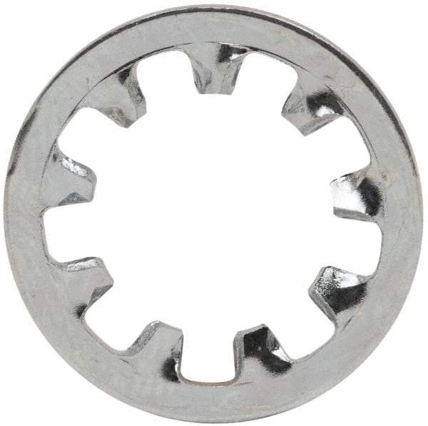 Value Collection - 3/8" Screw, 0.398" ID, Steel Internal Tooth Lock Washer - 0.692" OD, Zinc-Plated, Grade 2 - USA Tool & Supply