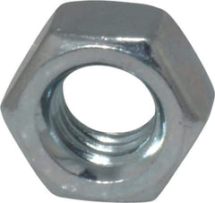Value Collection - 5/16-18 UNC Steel Right Hand Hex Nut - 1/2" Across Flats, 0.2656" High, Zinc-Plated Finish - USA Tool & Supply