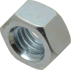 Value Collection - 7/16-14 UNC Steel Right Hand Hex Nut - 11/16" Across Flats, 3/8" High, Zinc-Plated Finish - USA Tool & Supply