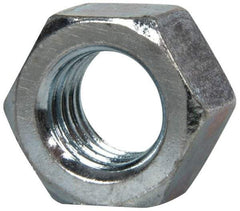 Value Collection - 1/2-13 UNC Steel Right Hand Hex Nut - 3/4" Across Flats, 7/16" High, Zinc-Plated Finish - USA Tool & Supply