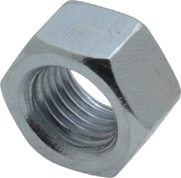 Value Collection - 3/8-24 UNF Steel Right Hand Hex Nut - 9/16" Across Flats, 0.3281" High, Zinc-Plated Finish - USA Tool & Supply